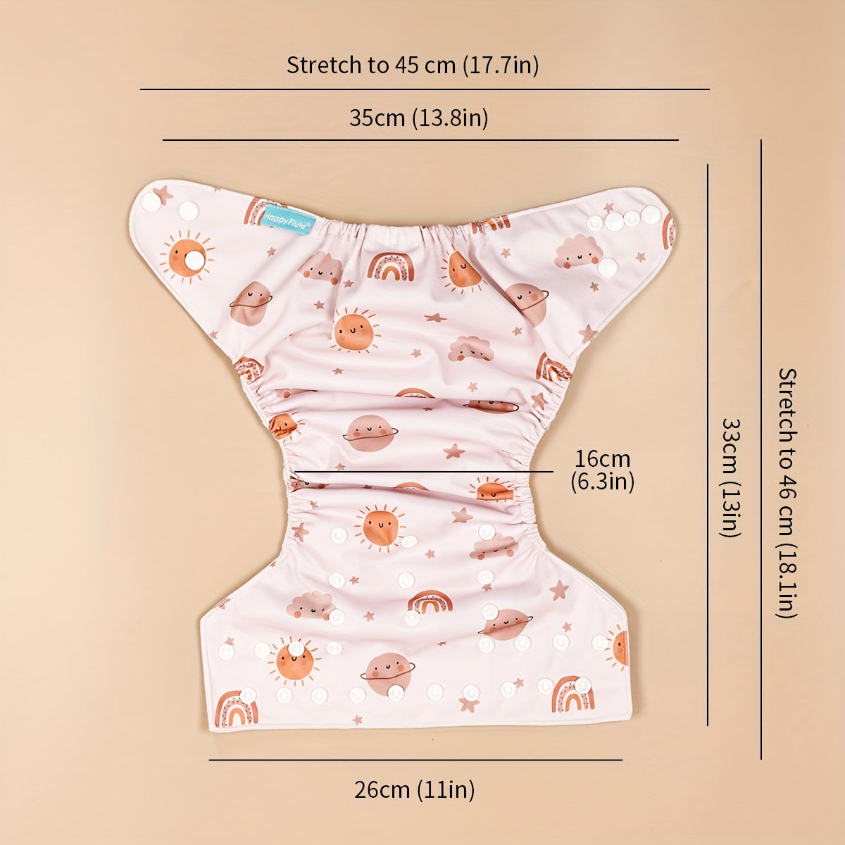 3pcs Cloth Diapers, Washable Adjustable Baby Cloth Diaper for 6.61-33.07LB