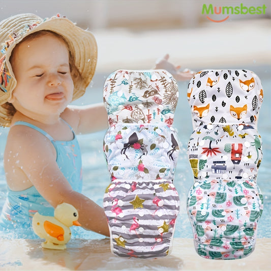 Mumsbest 1pc Reusable Baby Swim Diapers, Adjustable Diaper Swim for Toddlers 9 Months - 3 Years Old, 1 Pack for Swimming Lessons (Anchor, Large) Baby Girls, Boys, Natural Color Swim Diaper