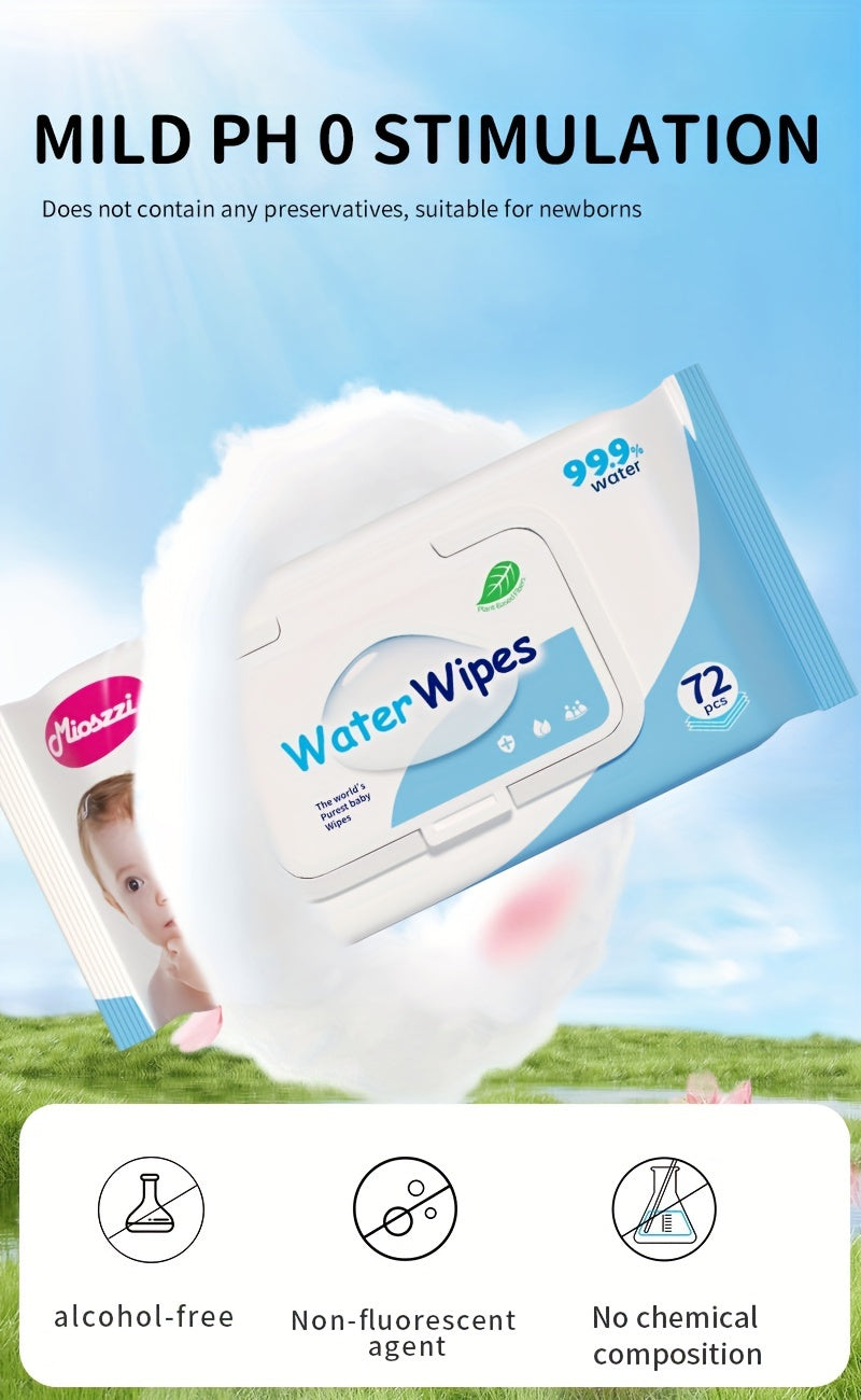 504pcs Baby Wet Wipes Pure Water Unscented & Hypoallergenic For Sensitive Skin Newborn Can Use Biodegradable Plant Fibers Cleaning Wet Wipes Baby Wipes Water Wipes 7 Packs Christmas Gifts For Newborn Family Mom
