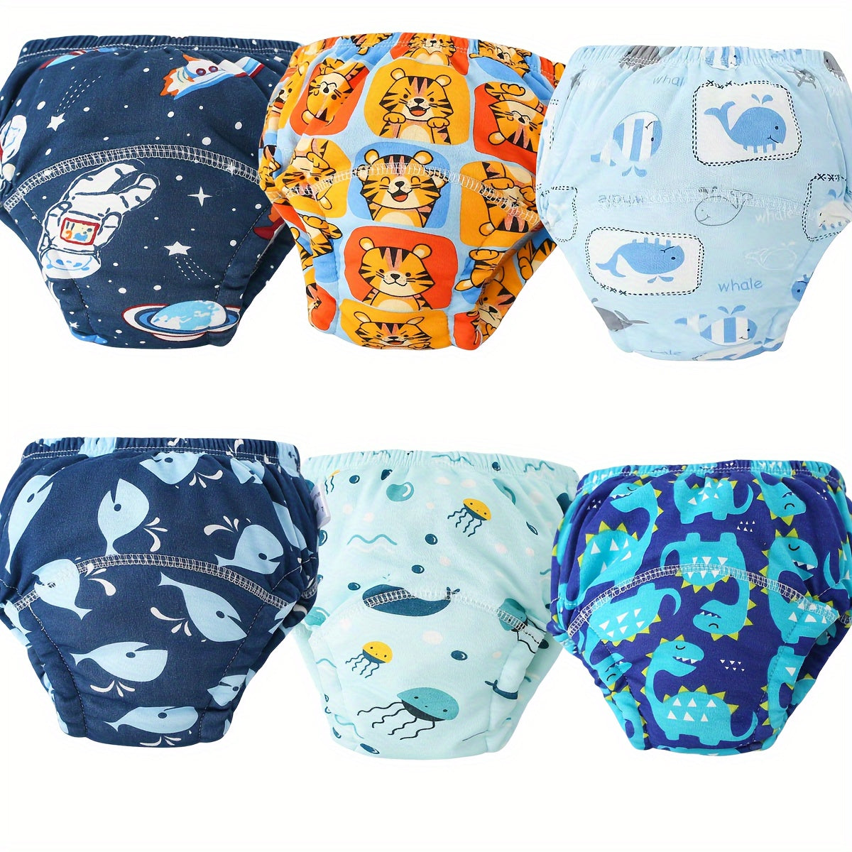 6pcs Cotton Training Pants, Washable And Reusable Training Diapers, Christmas Halloween Thanksgiving Day Easter New Year Gift