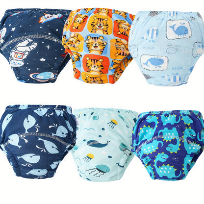 6pcs Cotton Training Pants, Washable And Reusable Training Diapers, Christmas Halloween Thanksgiving Day Easter New Year Gift