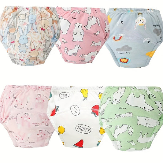 6pcs Cotton Training Pants, Washable And Reusable Training Diapers, Christmas Halloween Thanksgiving Day Easter New Year Gift