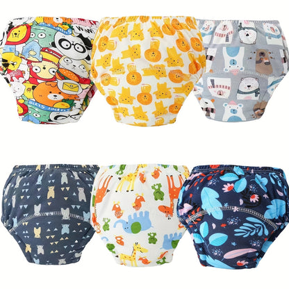 6pcs Cotton Training Pants, Washable And Reusable Training Diapers, Christmas Halloween Thanksgiving Day Easter New Year Gift