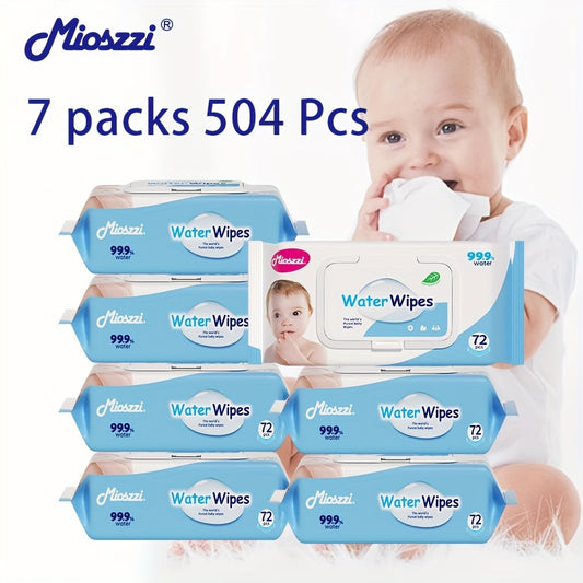 504pcs Baby Wet Wipes Pure Water Unscented & Hypoallergenic For Sensitive Skin Newborn Can Use Biodegradable Plant Fibers Cleaning Wet Wipes Baby Wipes Water Wipes 7 Packs Christmas Gifts For Newborn Family Mom