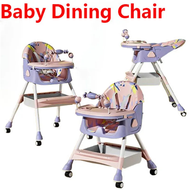 Upgrade Liggend Baby Eetstoel Multi-Functionele Opvouwbare Kindereetstoel 6 Maanden ~ 6 Jaar Oude Babyvoederstoel Met Wielen