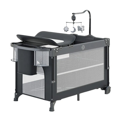 Modern cheaps Newborn cot portable infant bedside sleeper foldable playpen black gray baby bed crib bassinet for 0-3 years baby