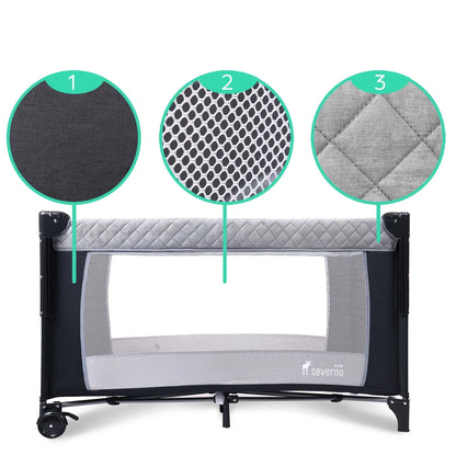 Overnight Travel Cot Collapsible Delivery 3 Levels Bag Mosquito Coat Side Side Side Hanging Mattress