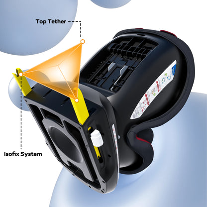 Reecle 360 Swivel Baby Child Car Seat with ISOFIX, Group 0+1/2/3 (0-36 kg), Approx. 0-12 Years