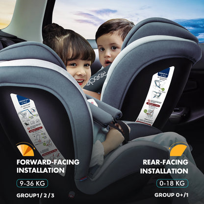Reecle 360 Swivel Baby Child Car Seat with ISOFIX, Group 0+1/2/3 (0-36 kg), Approx. 0-12 Years