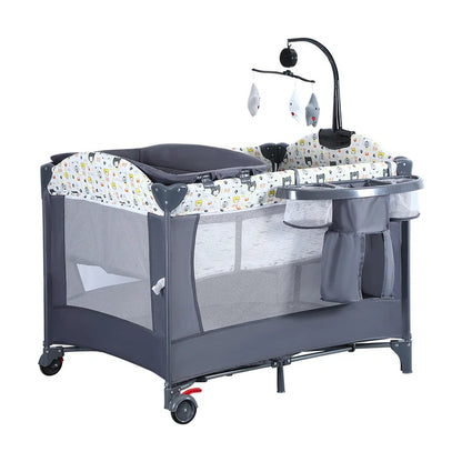 Modern cheaps Newborn cot portable infant bedside sleeper foldable playpen black gray baby bed crib bassinet for 0-3 years baby