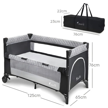 Overnight Travel Cot Collapsible Delivery 3 Levels Bag Mosquito Coat Side Side Side Hanging Mattress