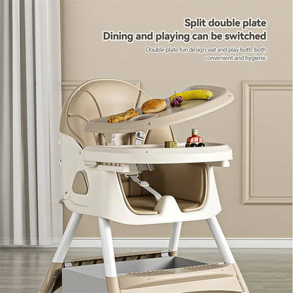 Upgrade Liggend Baby Eetstoel Multi-Functionele Opvouwbare Kindereetstoel 6 Maanden ~ 6 Jaar Oude Babyvoederstoel Met Wielen
