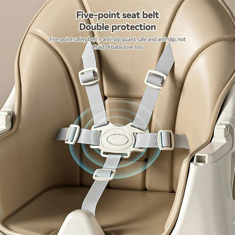 Upgrade Liggend Baby Eetstoel Multi-Functionele Opvouwbare Kindereetstoel 6 Maanden ~ 6 Jaar Oude Babyvoederstoel Met Wielen