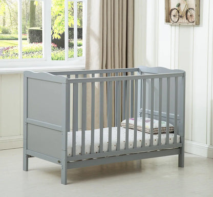 mcc direct Wooden Baby Cot Bed Orlando with Top Changer & Aloe Vera Water Repellent Mattress