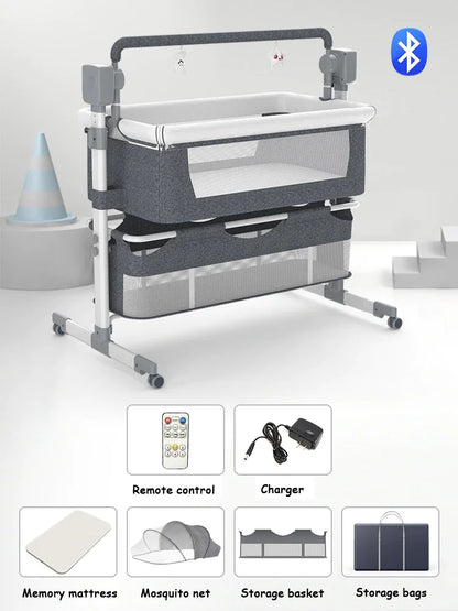 Baby Bed Baby Crib Cradle Newborn Baby cot Cradle Nest Baby Resting Travel Bed Game Bed with Mosquito Net Sleeping Rocking Bed