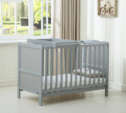 mcc direct Wooden Baby Cot Bed Orlando with Top Changer & Aloe Vera Water Repellent Mattress