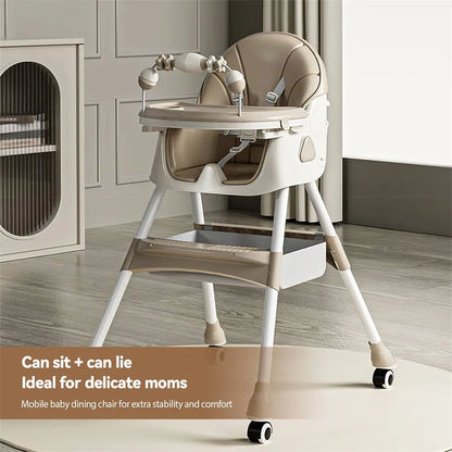 Upgrade Liggend Baby Eetstoel Multi-Functionele Opvouwbare Kindereetstoel 6 Maanden ~ 6 Jaar Oude Babyvoederstoel Met Wielen
