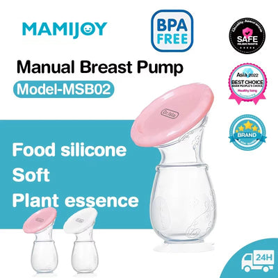MAMIJOY Tire-lait manuel Alimentation bébé Tire-lait manuel Collecteur de sein Correction automatique Lait maternel Pompes en silicone