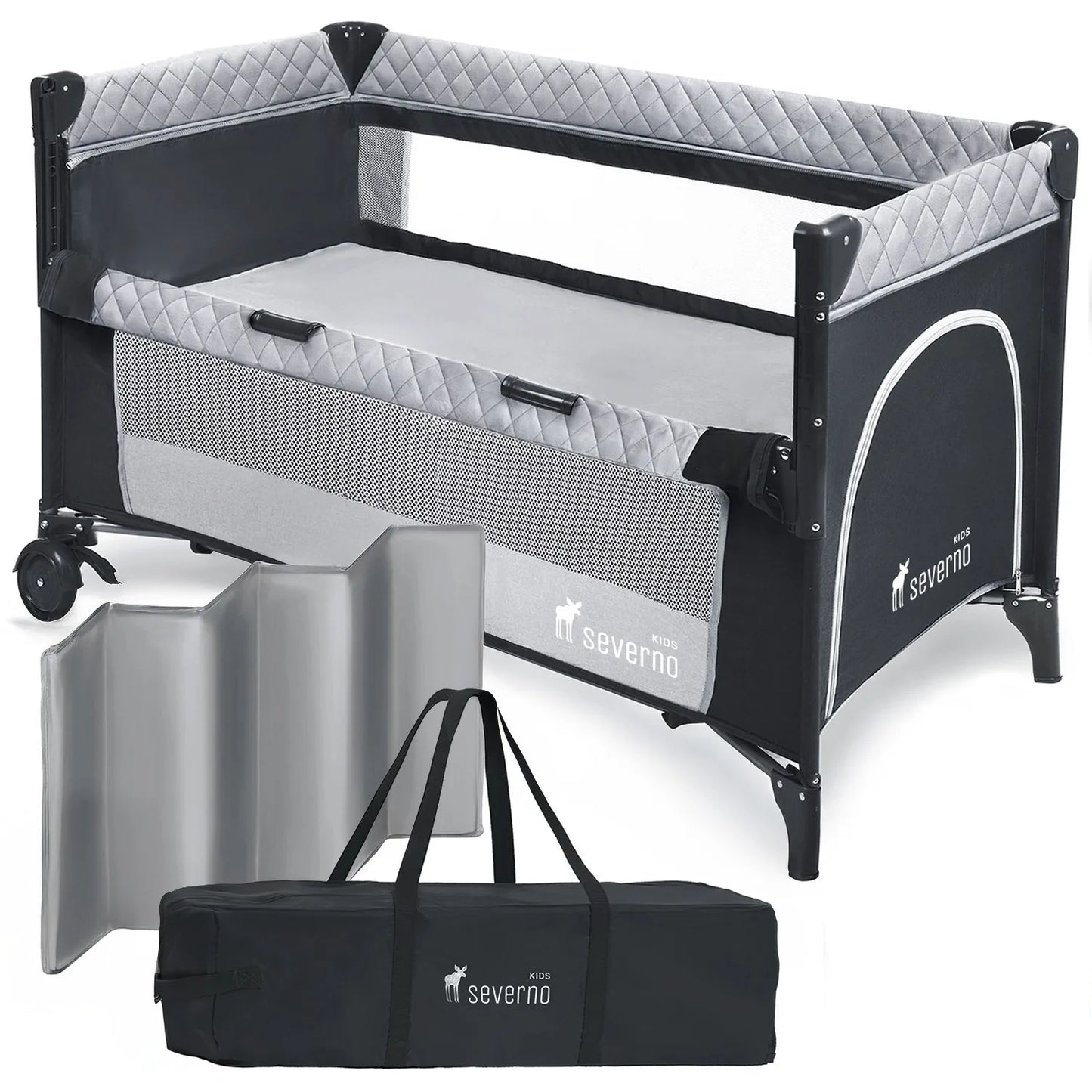 Overnight Travel Cot Collapsible Delivery 3 Levels Bag Mosquito Coat Side Side Side Hanging Mattress