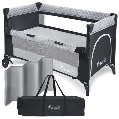 Overnight Travel Cot Collapsible Delivery 3 Levels Bag Mosquito Coat Side Side Side Hanging Mattress