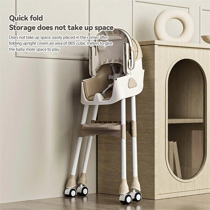 Upgrade Liggend Baby Eetstoel Multi-Functionele Opvouwbare Kindereetstoel 6 Maanden ~ 6 Jaar Oude Babyvoederstoel Met Wielen
