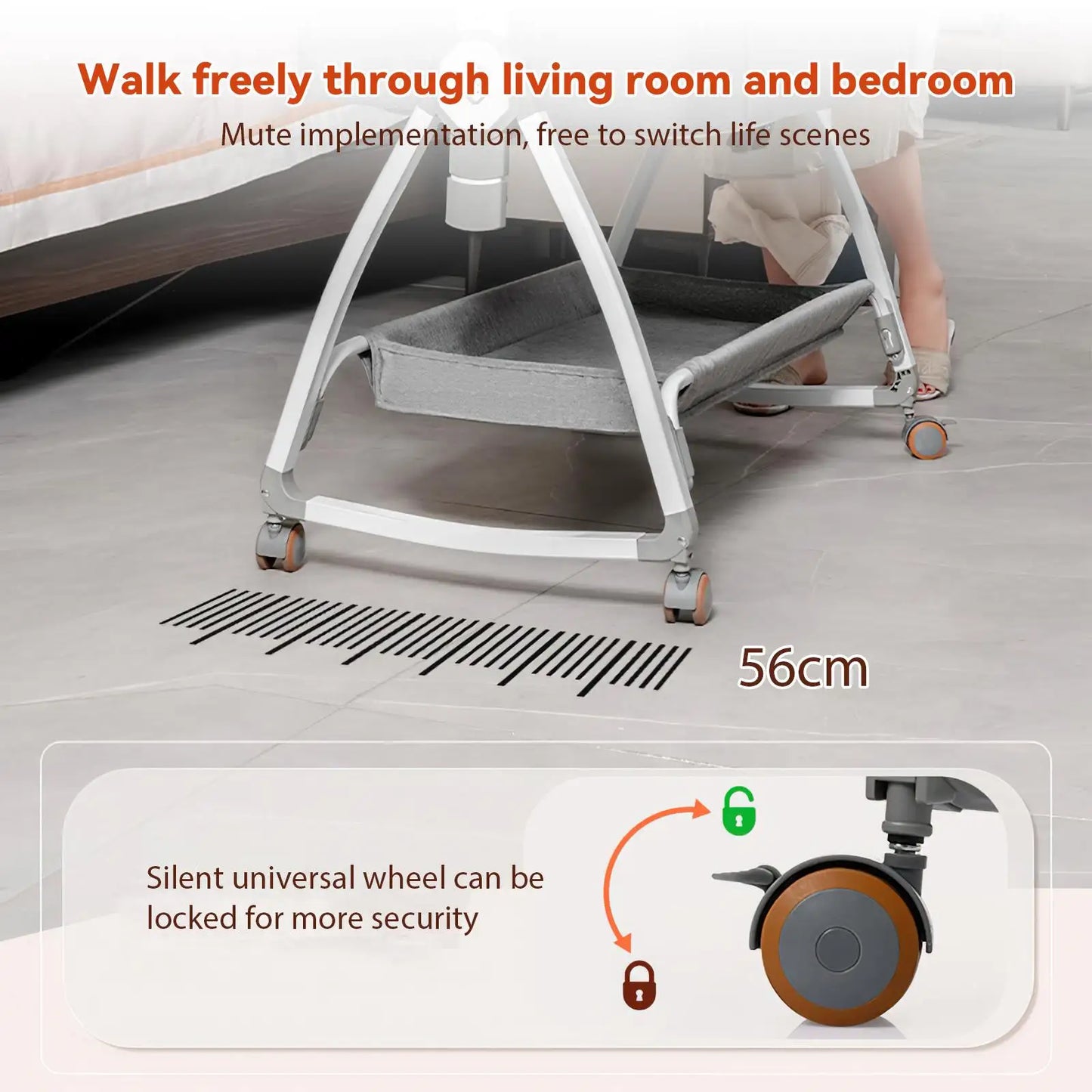 Foldable Baby Crib Baby Rocking Bed Movable Portable Fence Baby Cradle Bed Height Adjustable Splicing Large Bed Baby Crib Bed