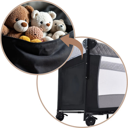 Overnight Travel Cot Collapsible Delivery 3 Levels Bag Mosquito Coat Side Side Side Hanging Mattress