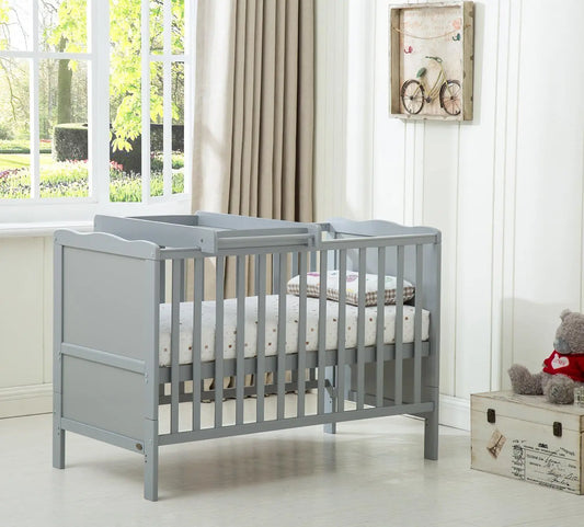 mcc direct Wooden Baby Cot Bed Orlando with Top Changer & Aloe Vera Water Repellent Mattress