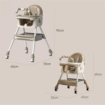 Upgrade Liggend Baby Eetstoel Multi-Functionele Opvouwbare Kindereetstoel 6 Maanden ~ 6 Jaar Oude Babyvoederstoel Met Wielen