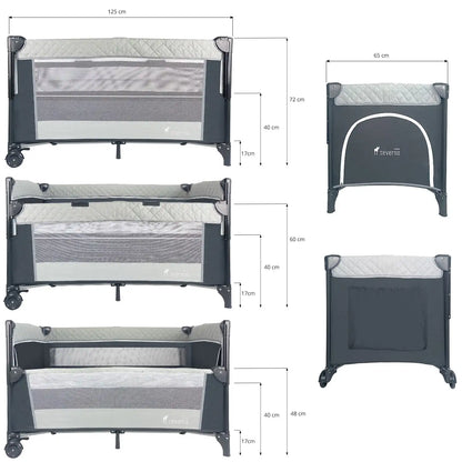 Overnight Travel Cot Collapsible Delivery 3 Levels Bag Mosquito Coat Side Side Side Hanging Mattress