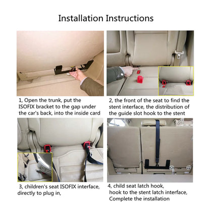 Universal Isofix Base,Car Seat Belt Buckle Bracket, Universal Isofix Attachments Snap Connector Interfaces Bracket,Retaining Anc