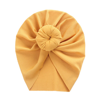 Baby Solid Ribbed Topknot Hat Kids Donut Ball Cap Newborn Girls Photography Props Spring Autumn Modis Beanie Turban Infant