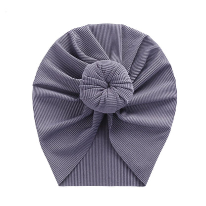 Baby Solid Ribbed Topknot Hat Kids Donut Ball Cap Newborn Girls Photography Props Spring Autumn Modis Beanie Turban Infant