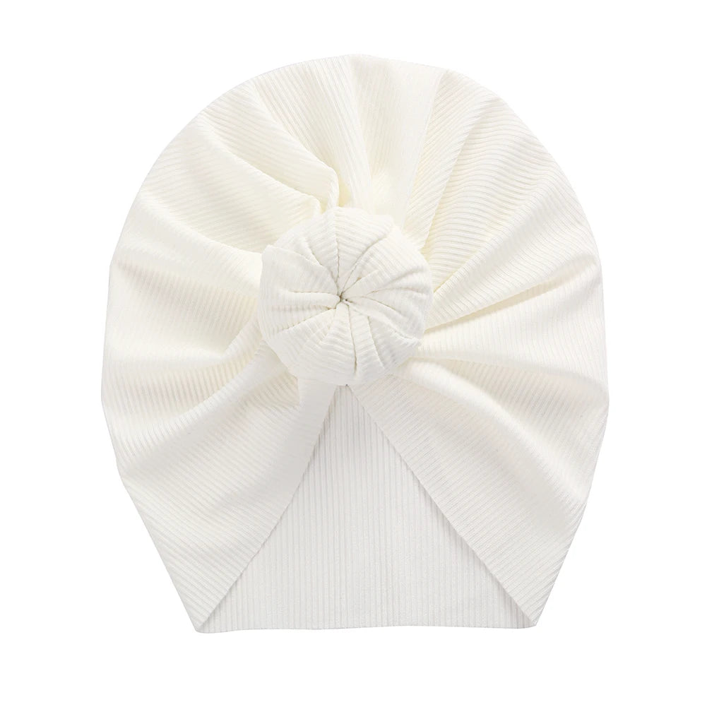 Baby Solid Ribbed Topknot Hat Kids Donut Ball Cap Newborn Girls Photography Props Spring Autumn Modis Beanie Turban Infant