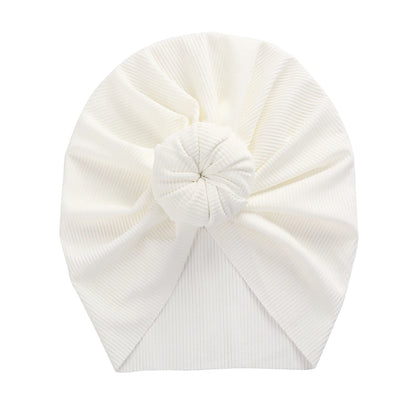 Baby Solid Ribbed Topknot Hat Kids Donut Ball Cap Newborn Girls Photography Props Spring Autumn Modis Beanie Turban Infant