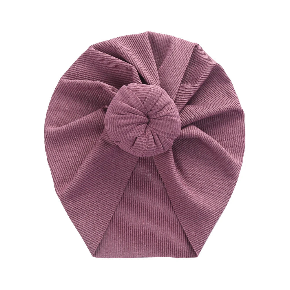 Baby Solid Ribbed Topknot Hat Kids Donut Ball Cap Newborn Girls Photography Props Spring Autumn Modis Beanie Turban Infant