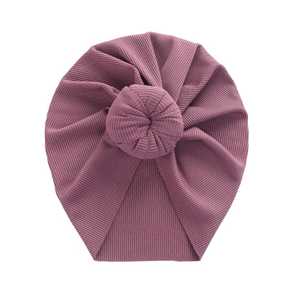 Baby Solid Ribbed Topknot Hat Kids Donut Ball Cap Newborn Girls Photography Props Spring Autumn Modis Beanie Turban Infant