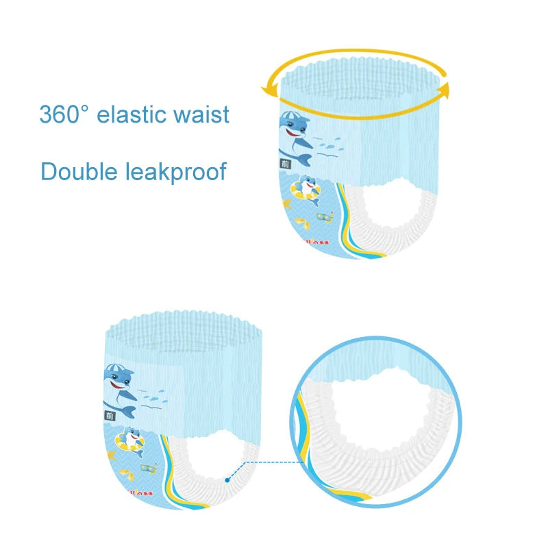 2025 Baby disposable diapers Swim  Waterproof Diapers Infant Swimming Diapers 5Pcs
