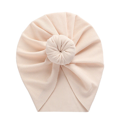 Baby Solid Ribbed Topknot Hat Kids Donut Ball Cap Newborn Girls Photography Props Spring Autumn Modis Beanie Turban Infant