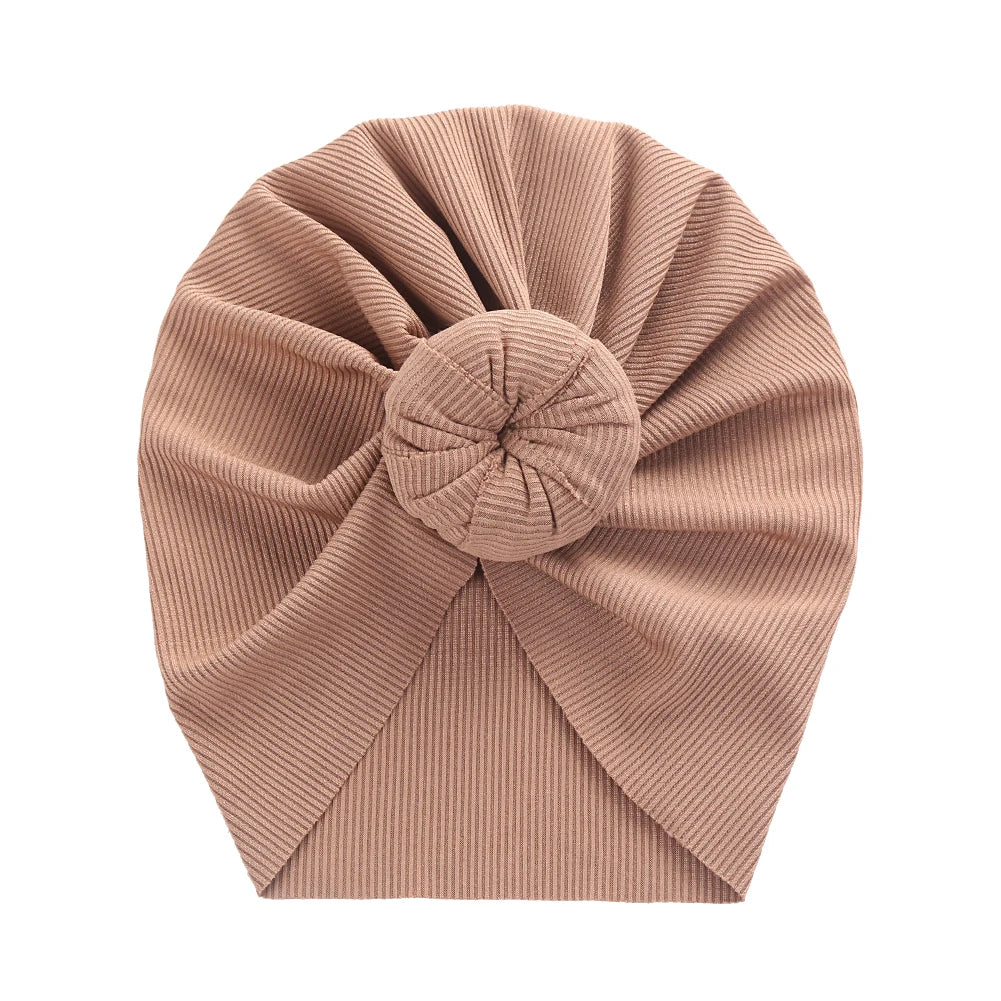 Baby Solid Ribbed Topknot Hat Kids Donut Ball Cap Newborn Girls Photography Props Spring Autumn Modis Beanie Turban Infant