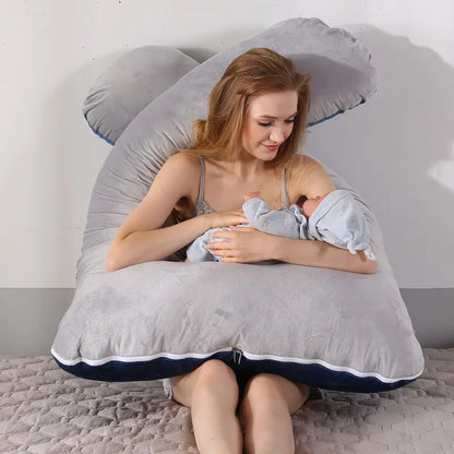 Coussin de grossesse 120 x 70 cm pour femmes enceintes, coussin moelleux pour la grossesse, la maternité, l'allaitement et le sommeil, livraison directe