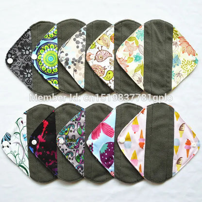 [Sigzagor] 1 protège-slip extra petit XS 7 pouces réutilisable lavable en charbon de bambou serviette hygiénique menstruelle en tissu Mama, 28 modèles