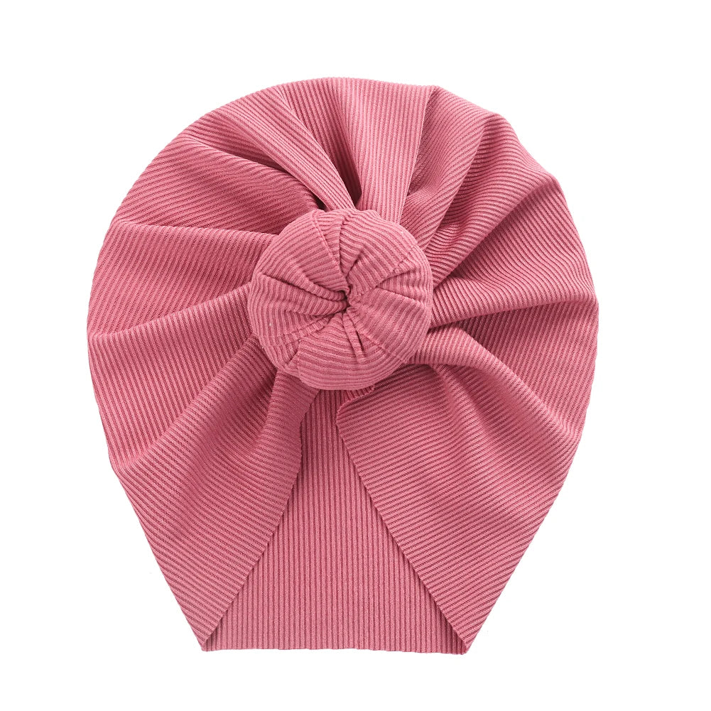 Baby Solid Ribbed Topknot Hat Kids Donut Ball Cap Newborn Girls Photography Props Spring Autumn Modis Beanie Turban Infant