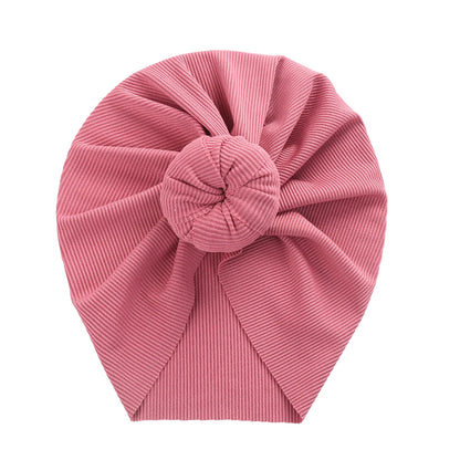 Baby Solid Ribbed Topknot Hat Kids Donut Ball Cap Newborn Girls Photography Props Spring Autumn Modis Beanie Turban Infant