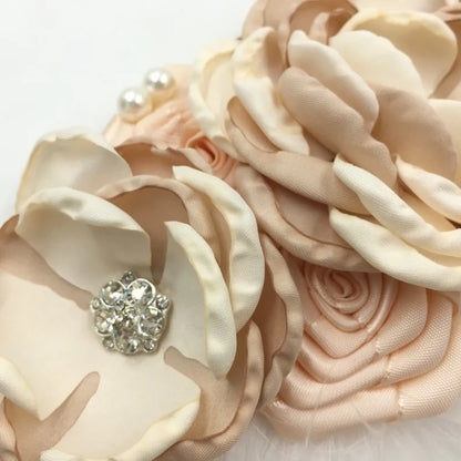 Baby Birthday Headband Photo Props Headwear Chiffon Flower with Diamond Lace Wide Headband for Baby Girls Headwrap Infant Turban