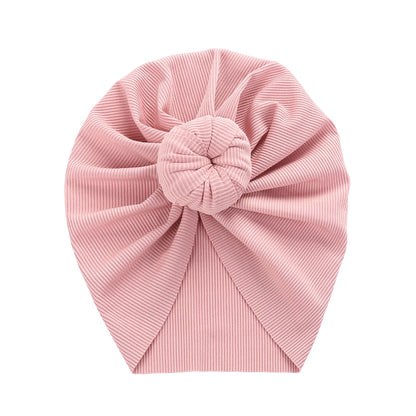 Baby Solid Ribbed Topknot Hat Kids Donut Ball Cap Newborn Girls Photography Props Spring Autumn Modis Beanie Turban Infant