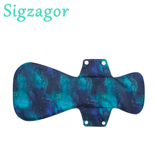 [Sigzagor] Nouvelle serviette hygiénique en tissu XXL en charbon de bambou réutilisable pour la nuit après l'accouchement 16 pouces