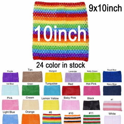 Tutu tube au crochet pour bébé fille, 23 x 25 cm, jupon au crochet, bandeaux au crochet, 10 pièces par lot, couleur au choix