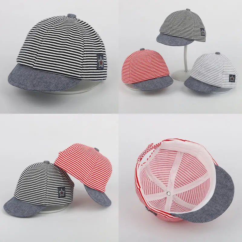 0-3Years Toddler Children Baby Boys Girls Kids Baby Baseball Cap Cartoon Hip Hop Infant Beret Sun Striped Printed Casual Hat
