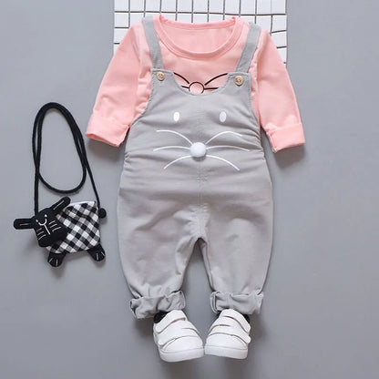 Ensemble de vêtements de printemps pour nouveau-né fille, costume de mode T-shirt + pantalon, vêtements d'extérieur pour bébé fille, ensembles de vêtements de sport